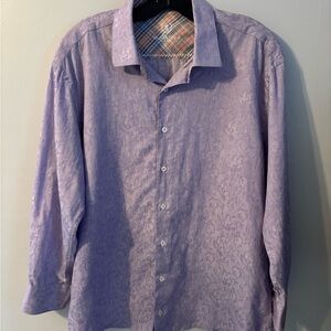 142M Bugatchi Lavender Casual Button Down Shirt (shaped fit)